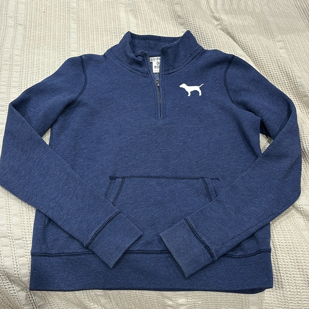 Victoria Secret PINK 2012 blue quarter zip size Small